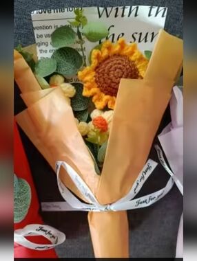 Handmade Crochet Sunflower Bouquet.